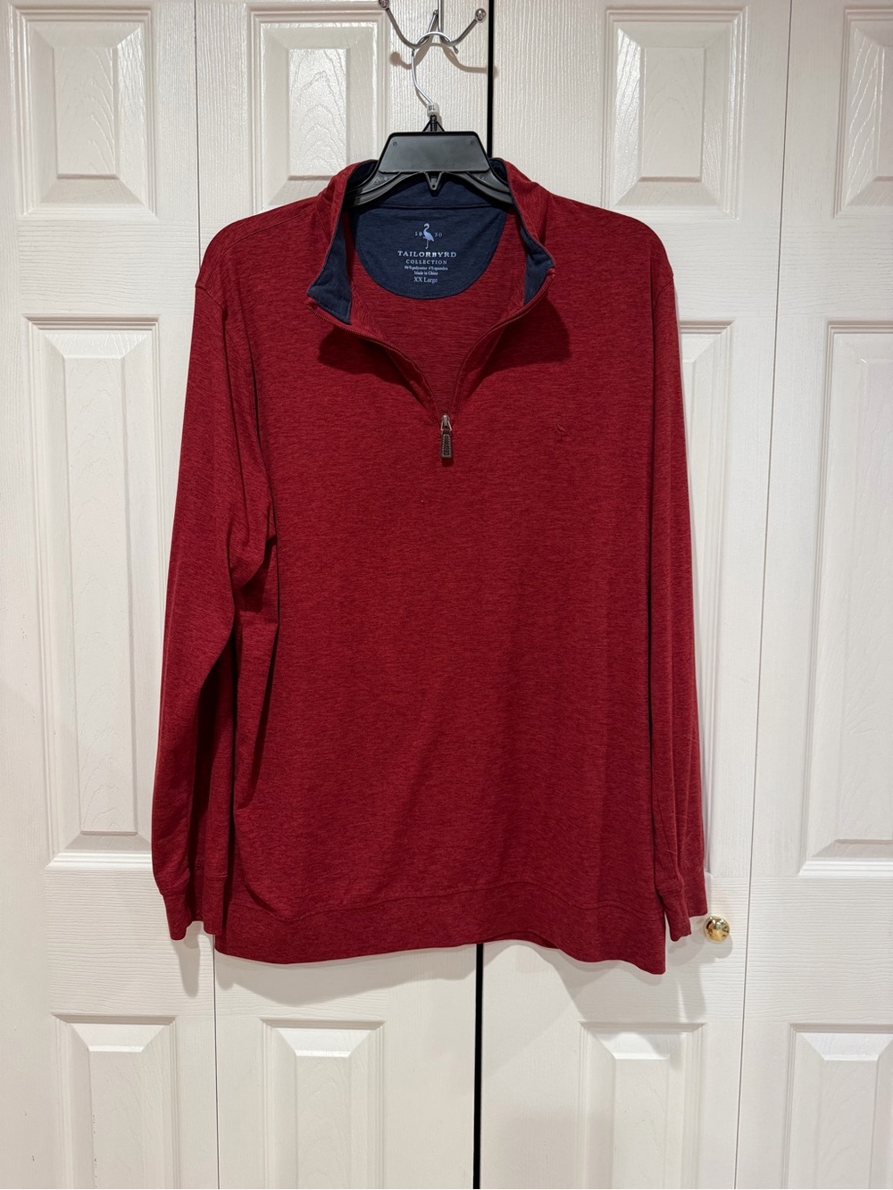 Tailorbyrd Men's Burgundy Half-Zip Pullover Sweater